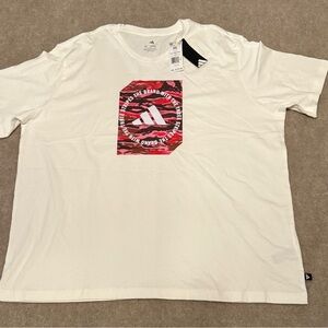 Adidas White and Red Graphic Men's Tee